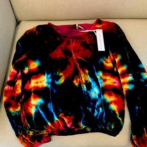 Young fabulous and broke velvet, long sleeve shirt with tags on